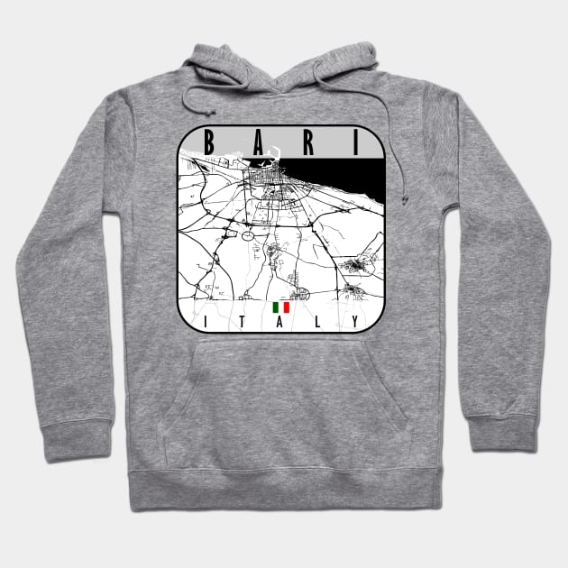 Bari Map Italy Hoodie by ArtisticParadigms